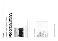 Sony PS-212 - Owners Manual 